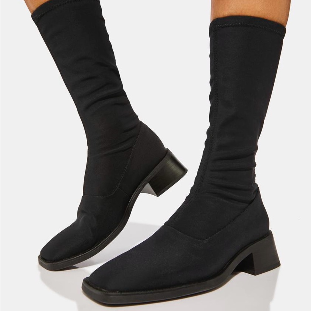 Vagabond Blanca Stretch Boots - size 6 - black textile stretch
